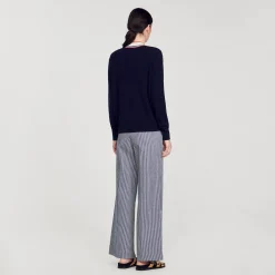 Pulls & Cardigans*SANDRO Pull En Laine Et Cachemire Bleu marine