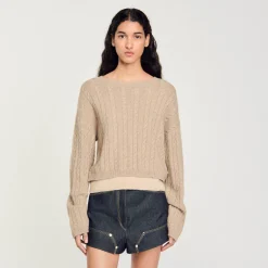 Pulls & Cardigans*SANDRO Pull En Laine Et Cachemire Beige