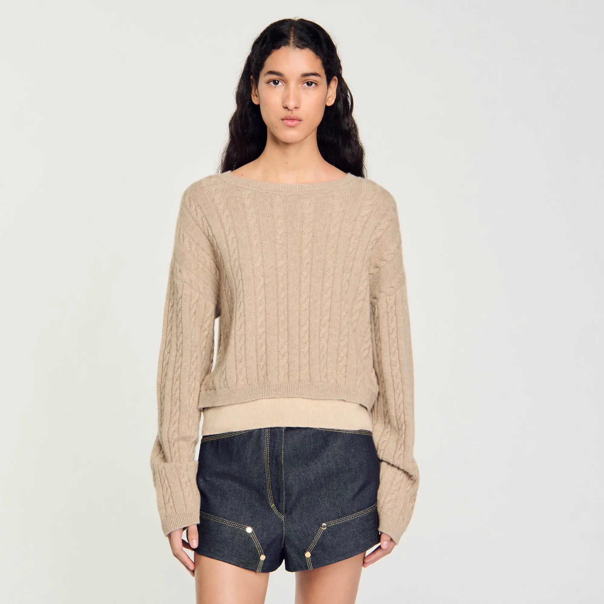 Pulls & Cardigans*SANDRO Pull En Laine Et Cachemire Beige