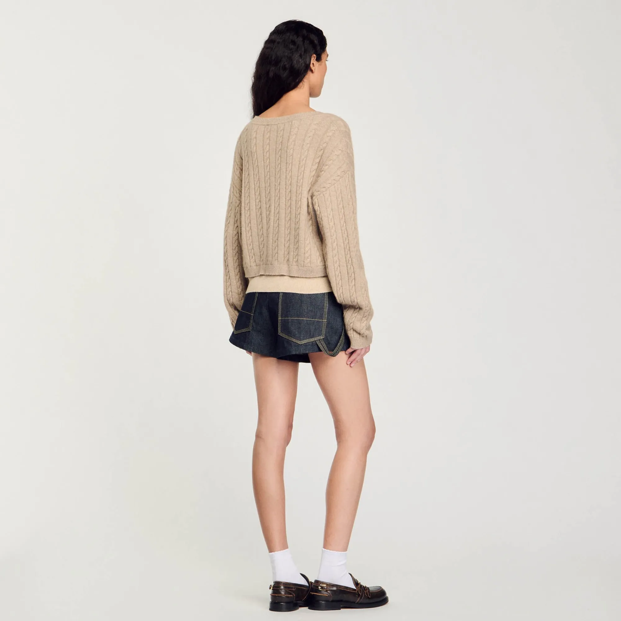 Pulls & Cardigans*SANDRO Pull En Laine Et Cachemire Beige