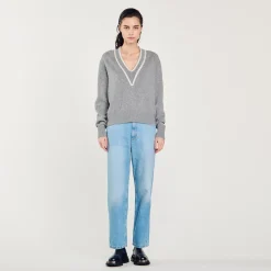 Pulls & Cardigans*SANDRO Pull En Laine Et Cachemire Gris