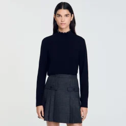 Pulls & Cardigans*SANDRO Pull En Laine Et Cachemire Noir