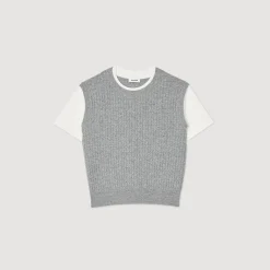 Pulls & Cardigans*SANDRO Pull En Maille Bimatières Gris