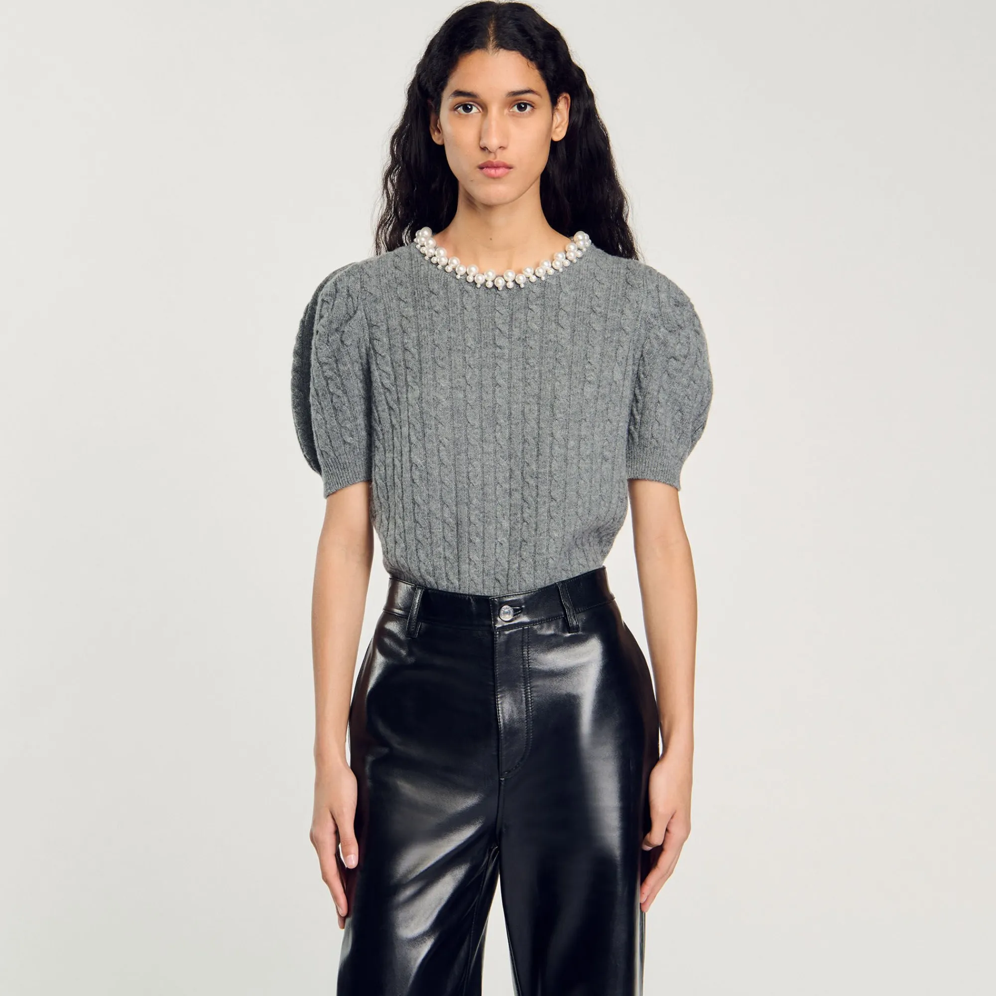 Pulls & Cardigans*SANDRO Pull En Maille Câblée Gris