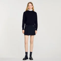 Pulls & Cardigans*SANDRO Pull En Maille Col Montant Noir
