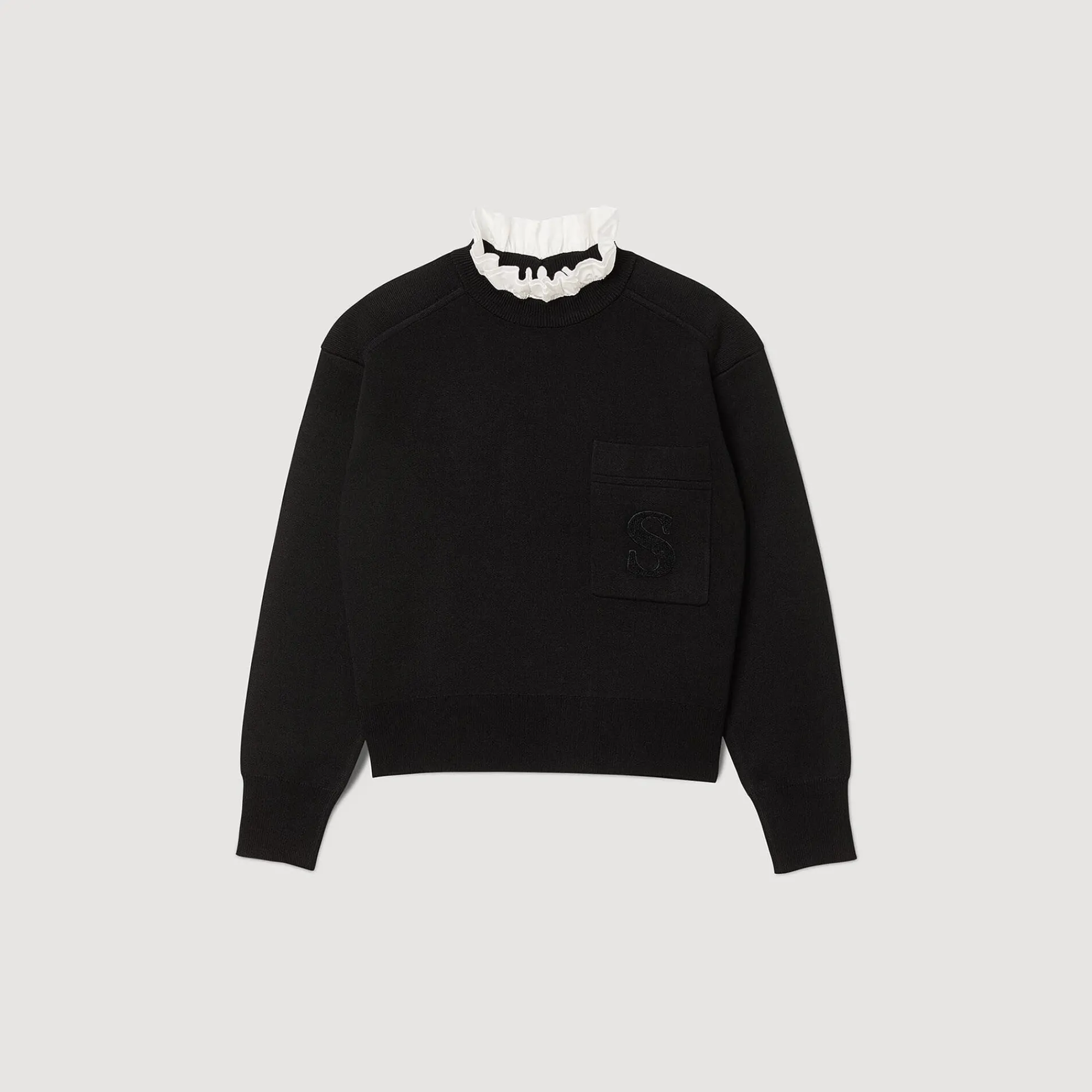 Pulls & Cardigans*SANDRO Pull En Maille Col Montant Noir