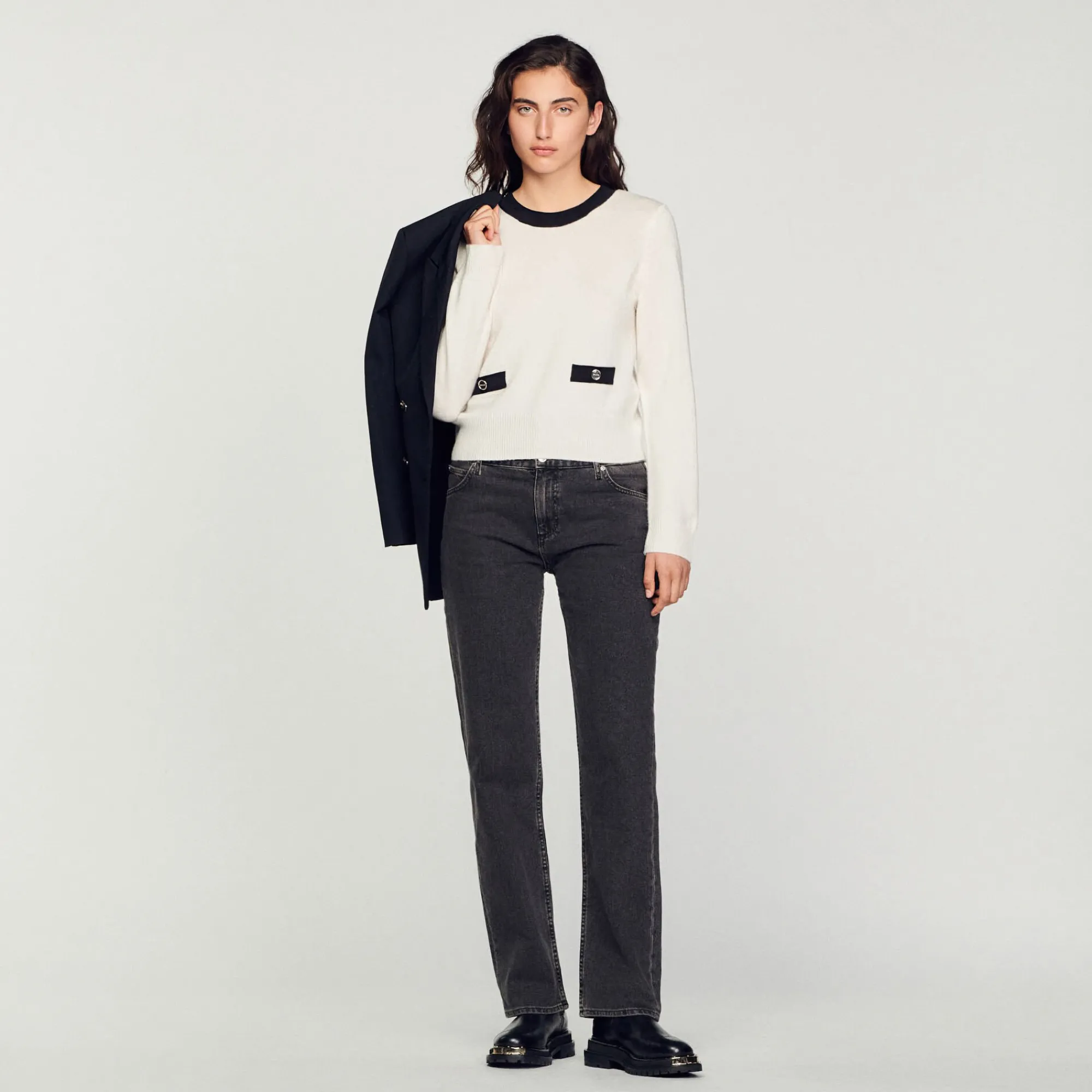 Pulls & Cardigans*SANDRO Pull En Maille Fine Ecru