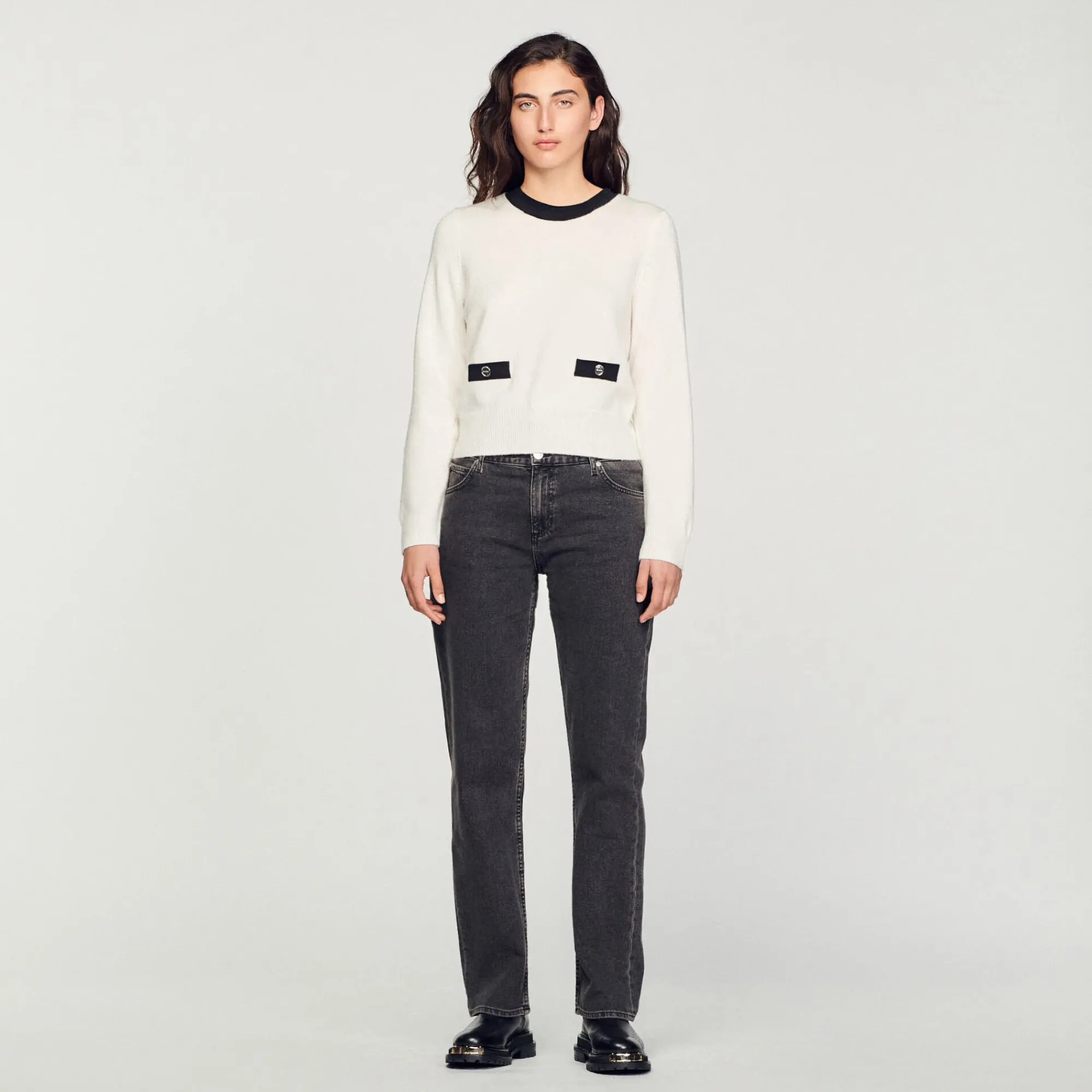 Pulls & Cardigans*SANDRO Pull En Maille Fine Ecru