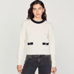 Pulls & Cardigans*SANDRO Pull En Maille Fine Ecru