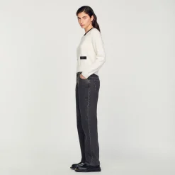 Pulls & Cardigans*SANDRO Pull En Maille Fine Ecru