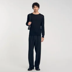 Pulls & Gilets*SANDRO Pull En Maille Fine Noir