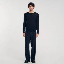 Pulls & Gilets*SANDRO Pull En Maille Fine Noir