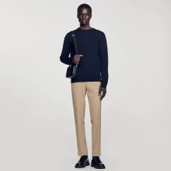 Pulls & Gilets*SANDRO Pull En Maille Fine En Laine Marine