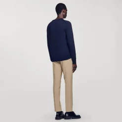 Pulls & Gilets*SANDRO Pull En Maille Fine En Laine Marine