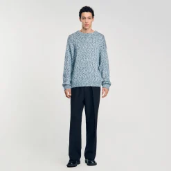 Pulls & Gilets*SANDRO Pull En Maille Moulinée Bleu Ciel