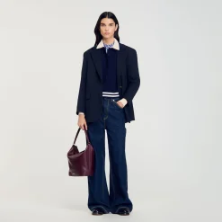 Pulls & Cardigans*SANDRO Pull En Maille Torsadée Marine
