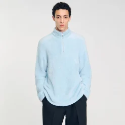 Sweats & Joggings*SANDRO Pull En Polaire Bouclée Baby Blue