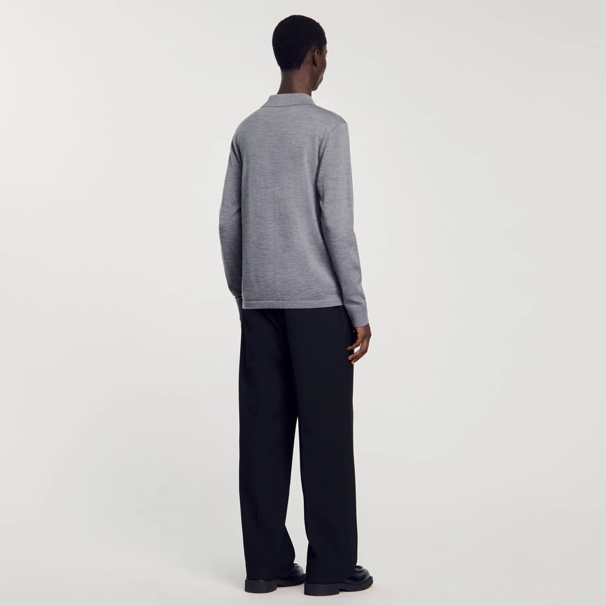 T-Shirts & Polos|Pulls & Gilets*SANDRO Pull Polo En Maille gris chiné