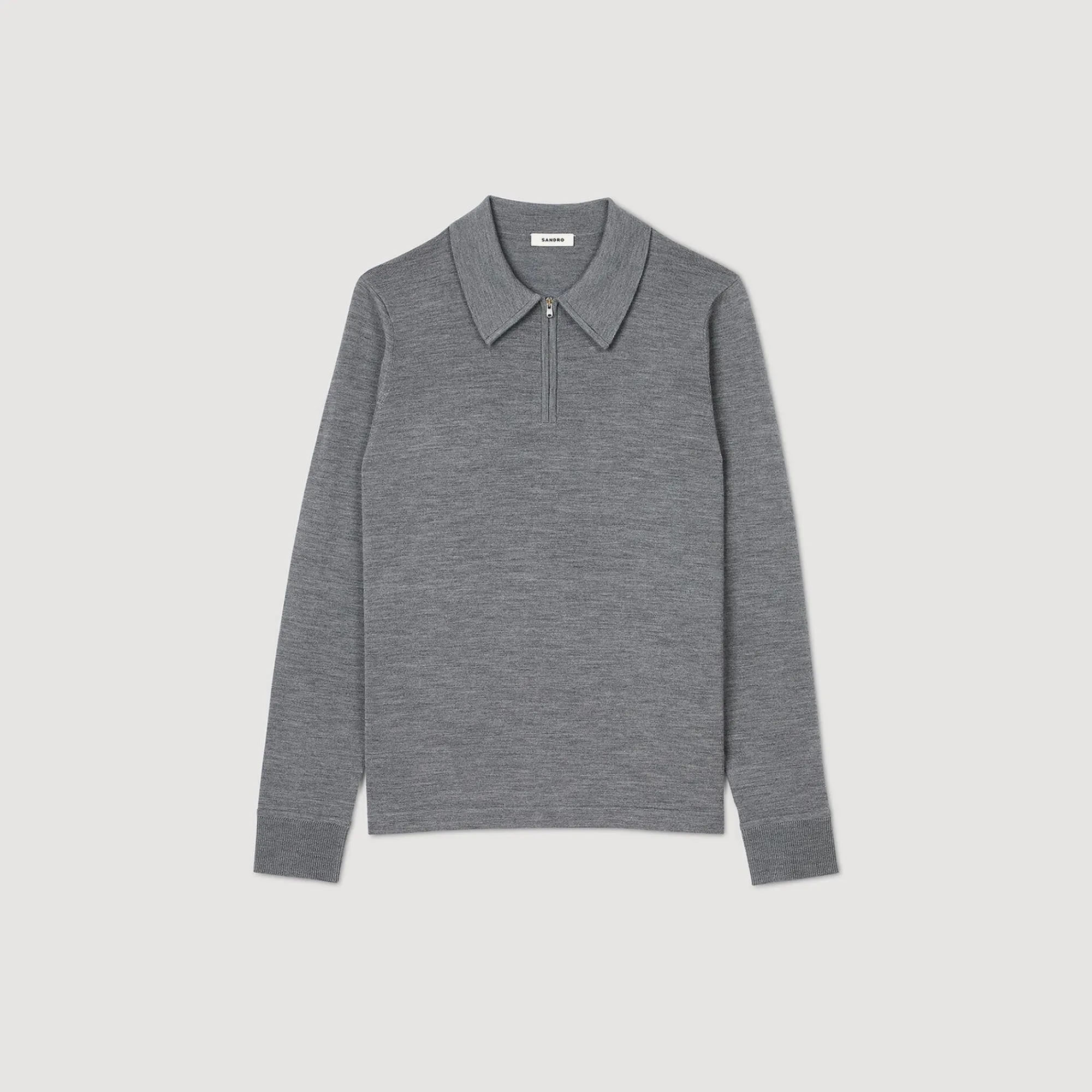 T-Shirts & Polos|Pulls & Gilets*SANDRO Pull Polo En Maille gris chiné