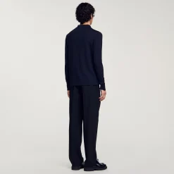 T-Shirts & Polos|Pulls & Gilets*SANDRO Pull Polo En Maille Marine