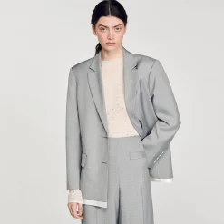 Pulls & Cardigans*SANDRO Pull Transparent Strassé Ecru