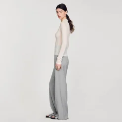 Pulls & Cardigans*SANDRO Pull Transparent Strassé Ecru