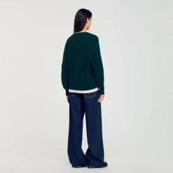 Pulls & Cardigans*SANDRO Pull Trompe L'œil En Maille Vert