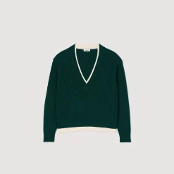 Pulls & Cardigans*SANDRO Pull Trompe L'œil En Maille Vert