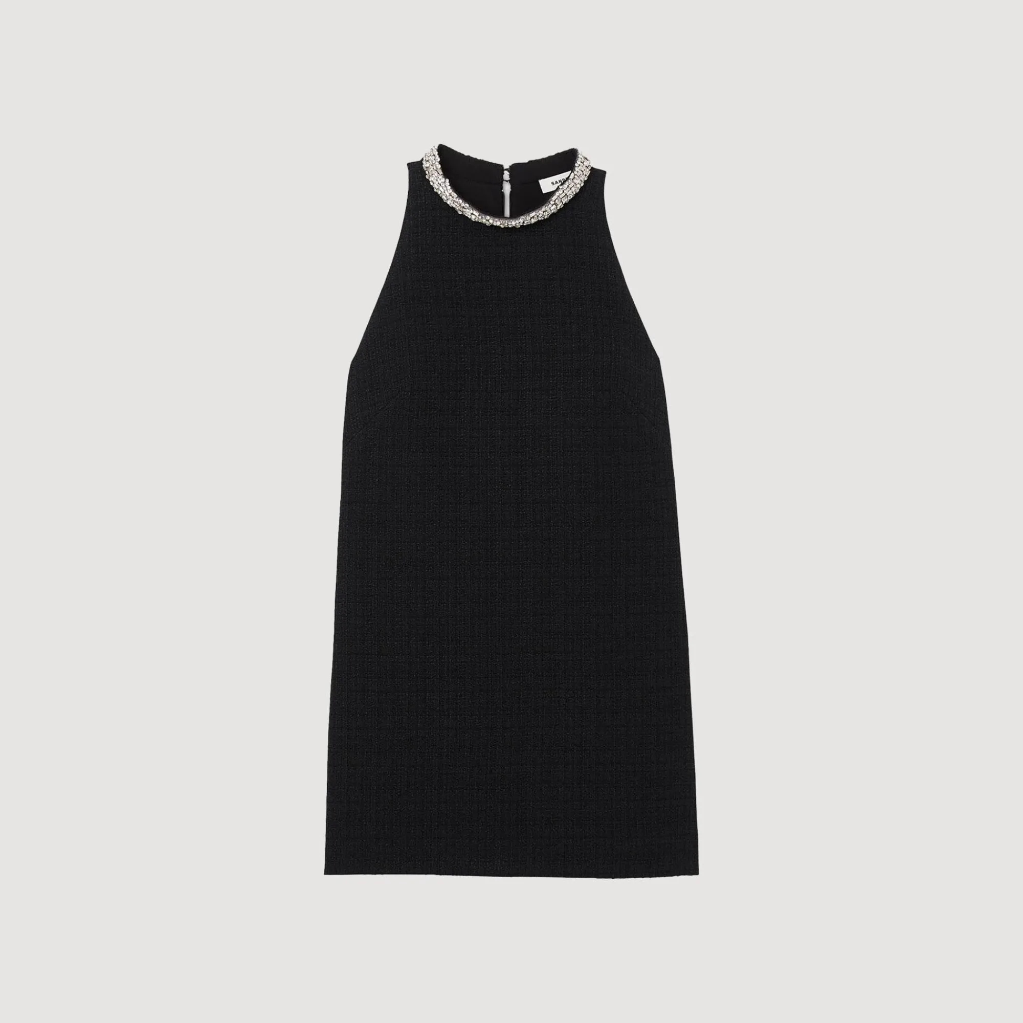 Robes*SANDRO Robe à Col Bijoux Noir