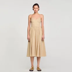 Robes*SANDRO Robe Corset Beige