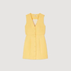 Robes*SANDRO Robe Courte 2 En 1 Jaune Orange