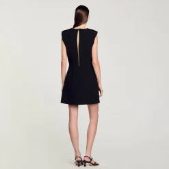 Robes*SANDRO Robe Courte à Nœud Noir