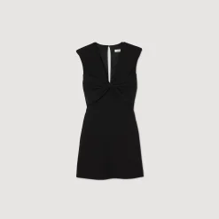 Robes*SANDRO Robe Courte à Nœud Noir