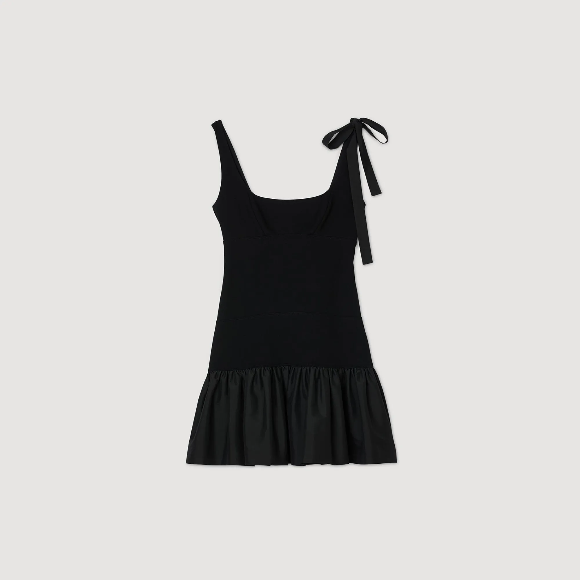Robes*SANDRO Robe Courte Bimatières Noir