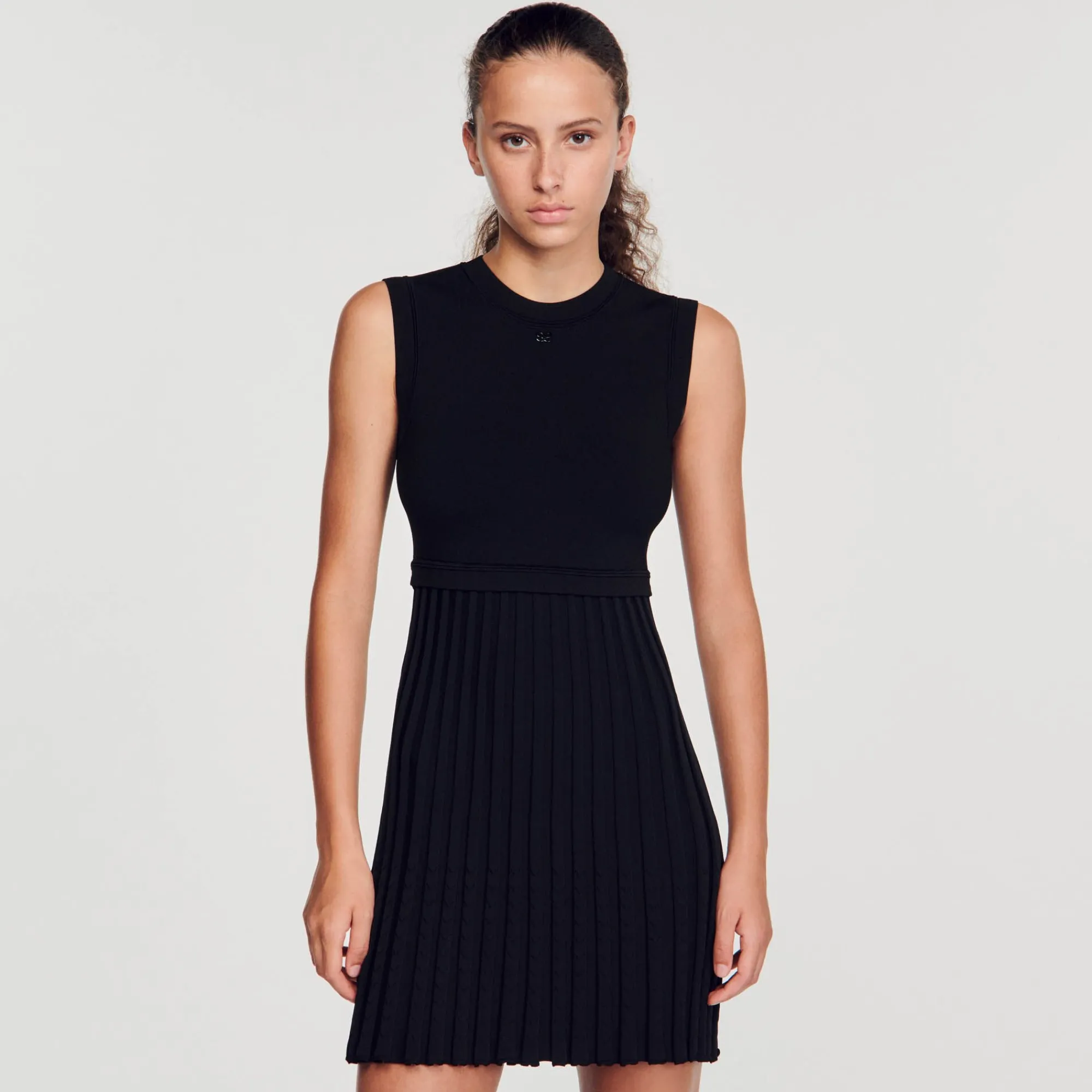 Robes*SANDRO Robe En Maille Noir