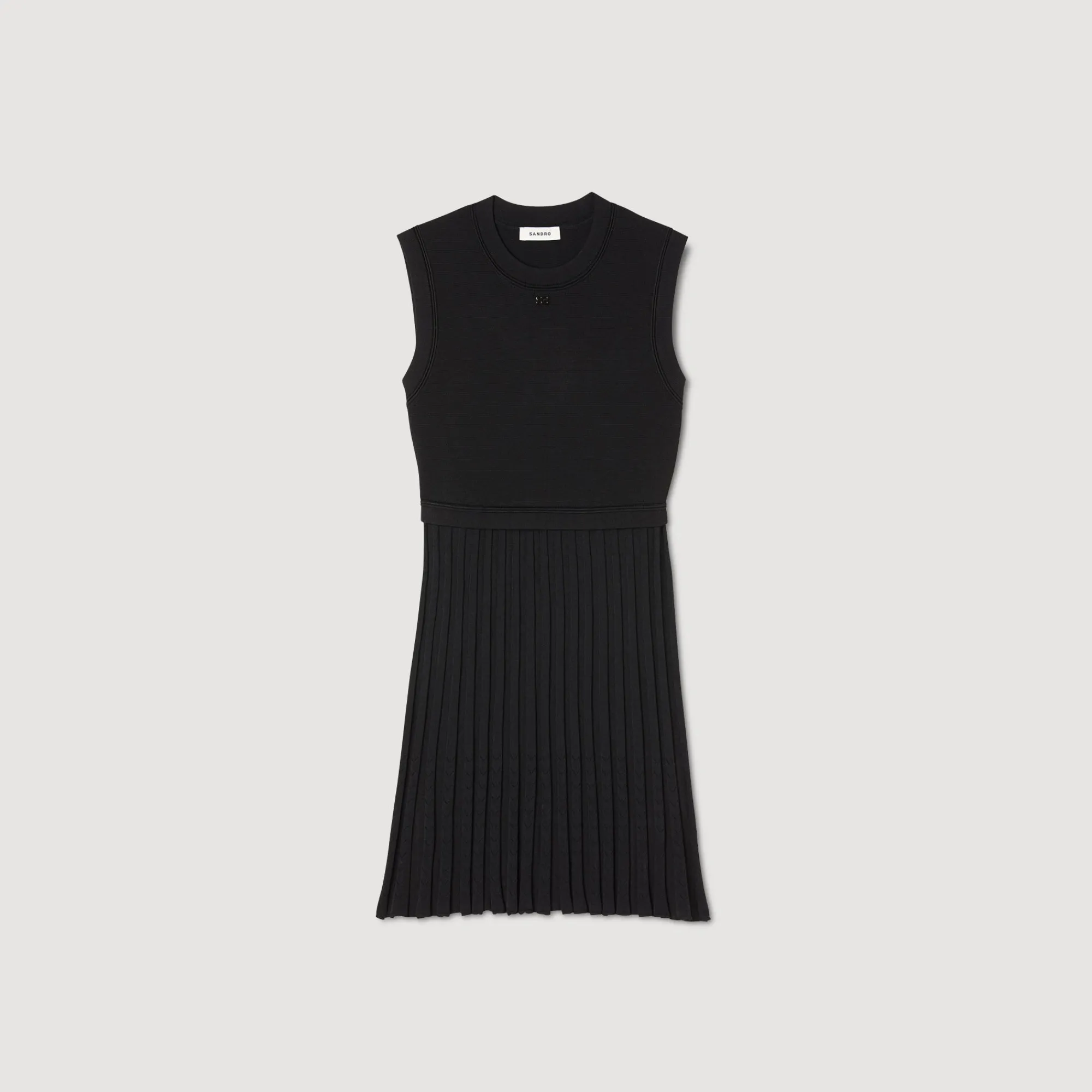 Robes*SANDRO Robe En Maille Noir