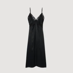 Robes*SANDRO Robe Longue Dentelle Noir