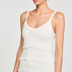Robes*SANDRO Robe Longue En Maille blanc