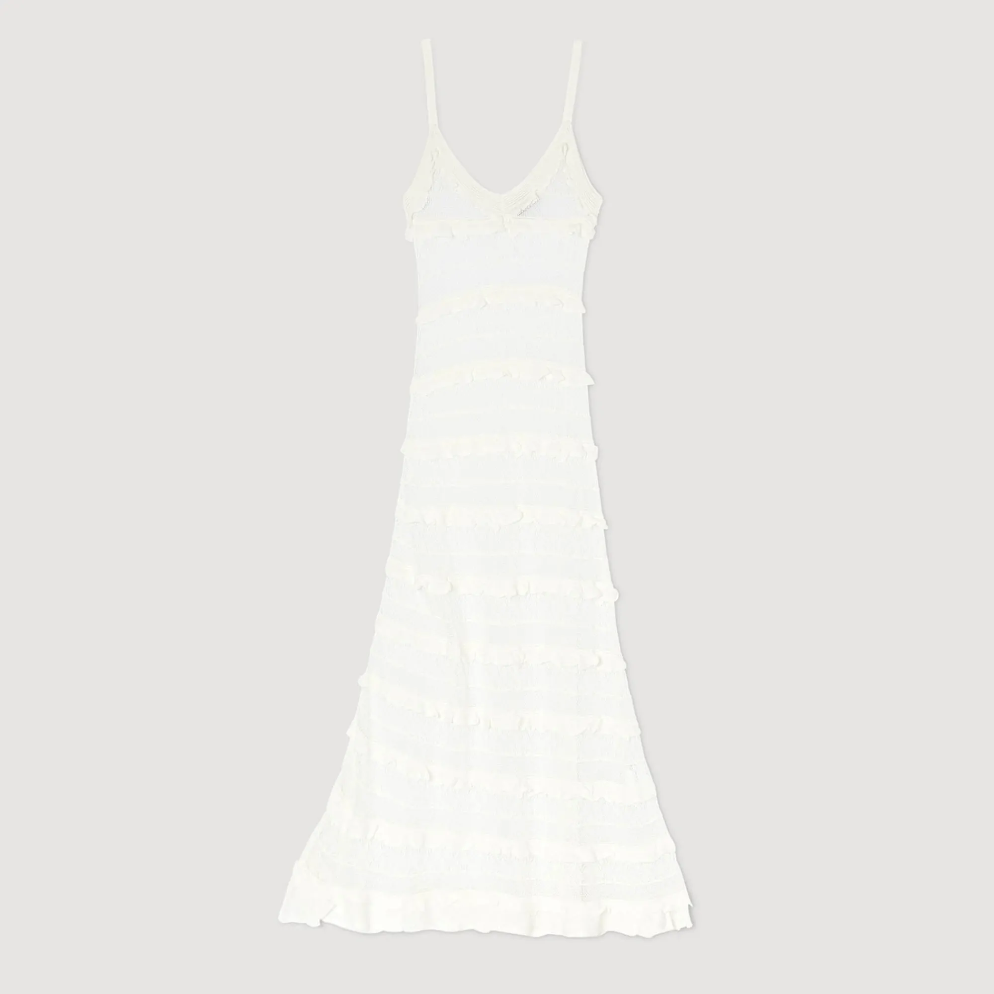 Robes*SANDRO Robe Longue En Maille blanc