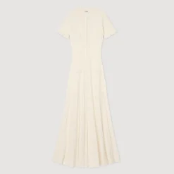 Robes*SANDRO Robe Longue En Maille Ecru
