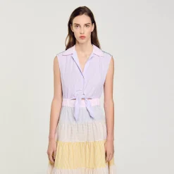 Robes*SANDRO Robe Longue Patchwork Multicolore