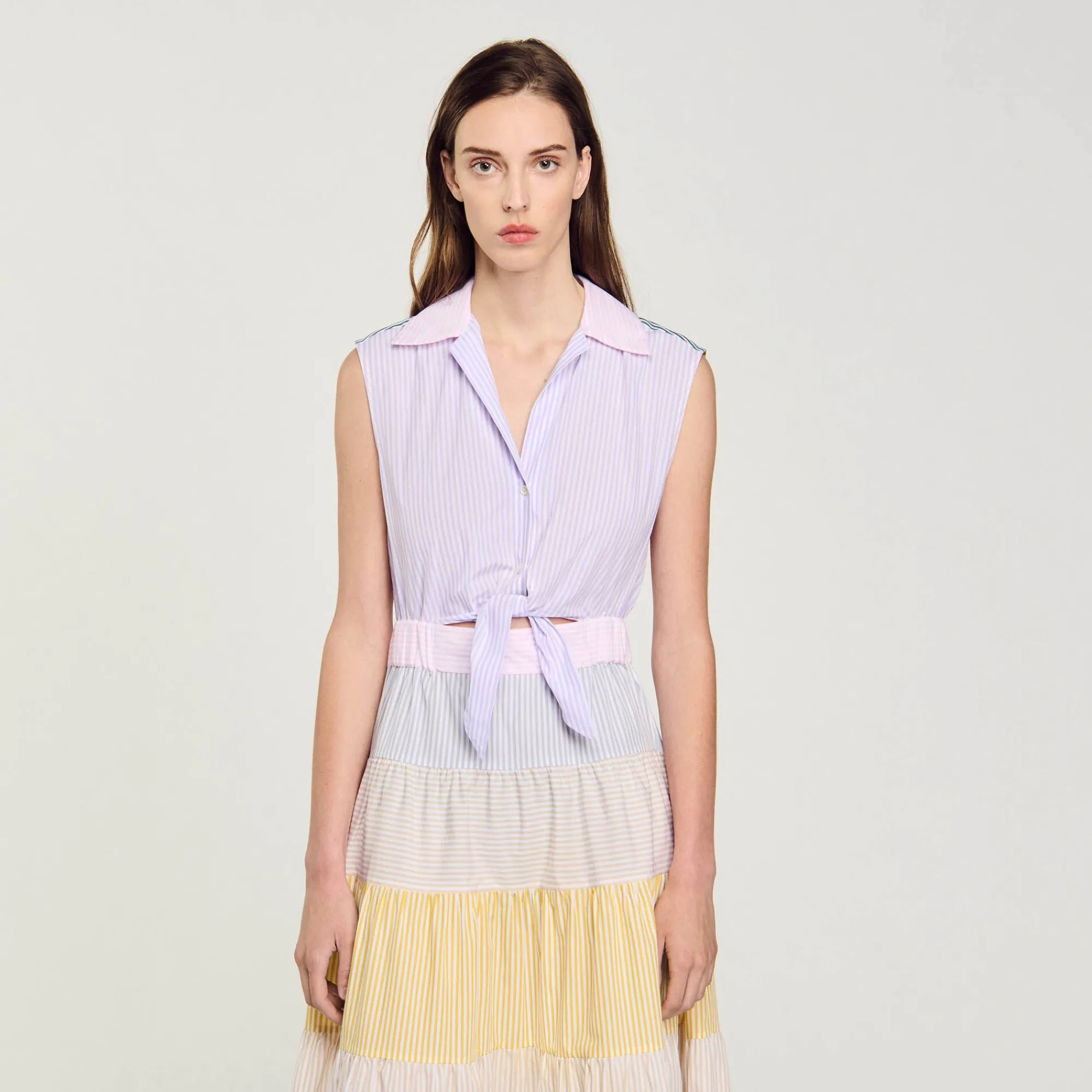 Robes*SANDRO Robe Longue Patchwork Multicolore