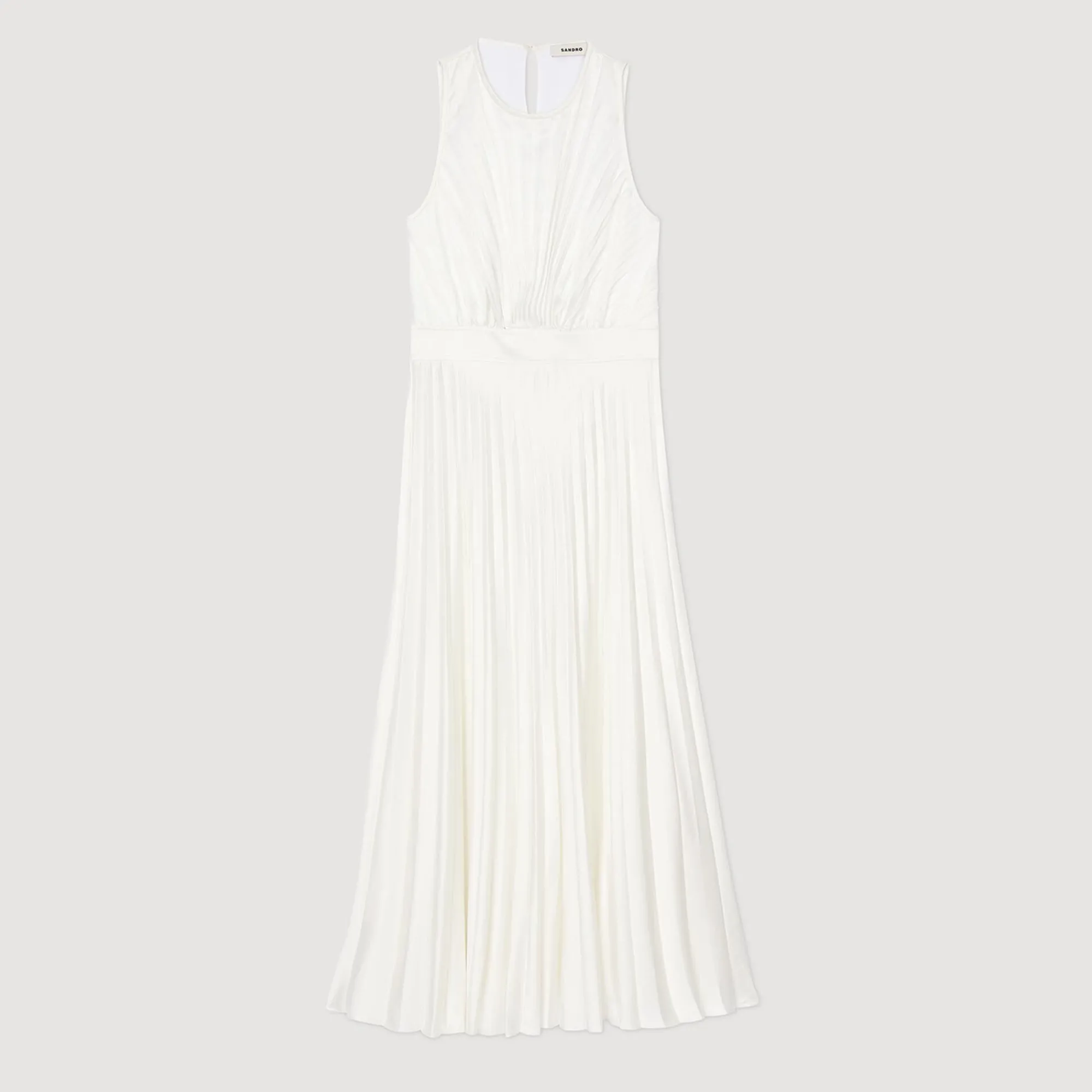 Robes*SANDRO Robe Longue Plissée Ecru