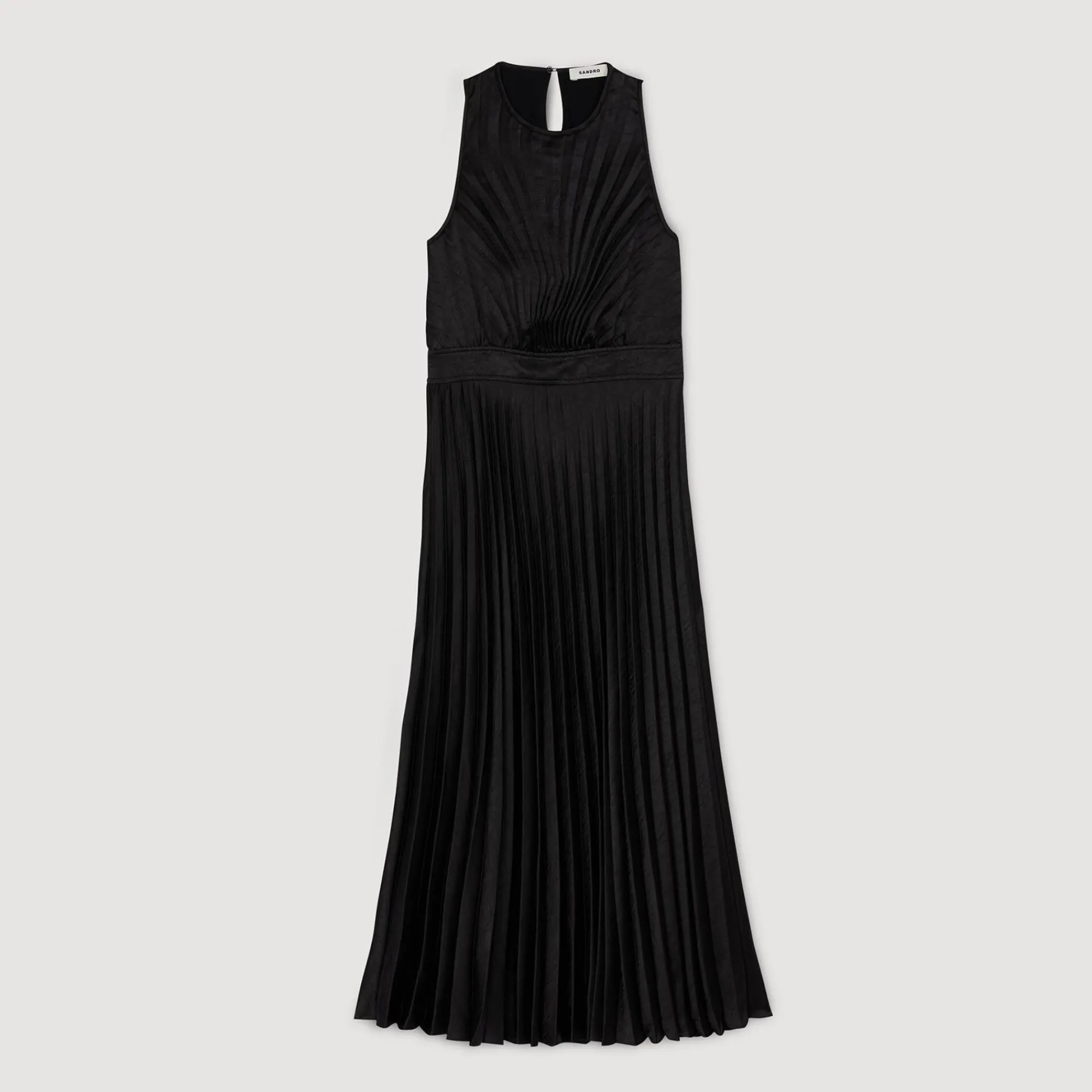 Robes*SANDRO Robe Longue Plissée Noir