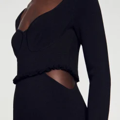 Robes*SANDRO Robe Midi Ajourée Noir