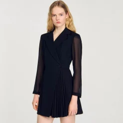 Robes*SANDRO Robe Portefeuille Noir