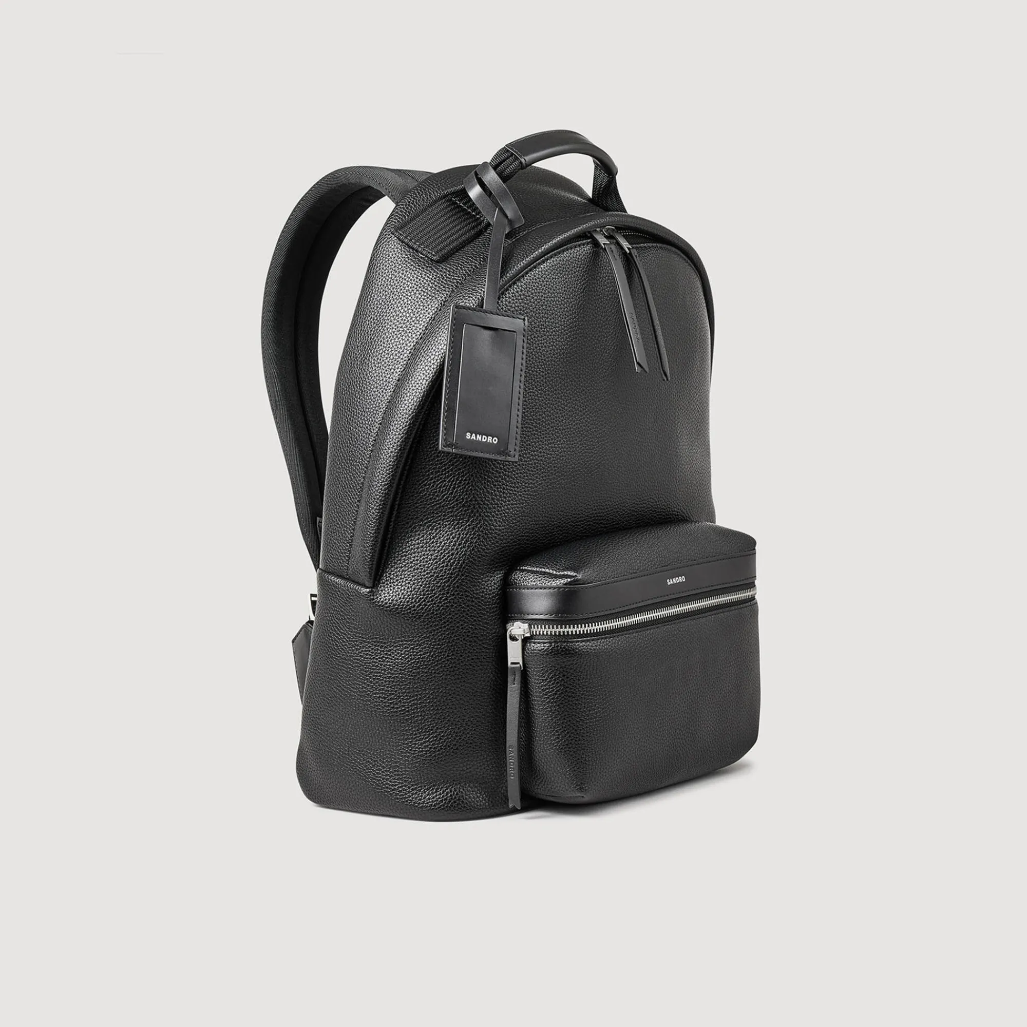 Sacs À Dos*SANDRO Sac à Dos En Toile Enduite Noir