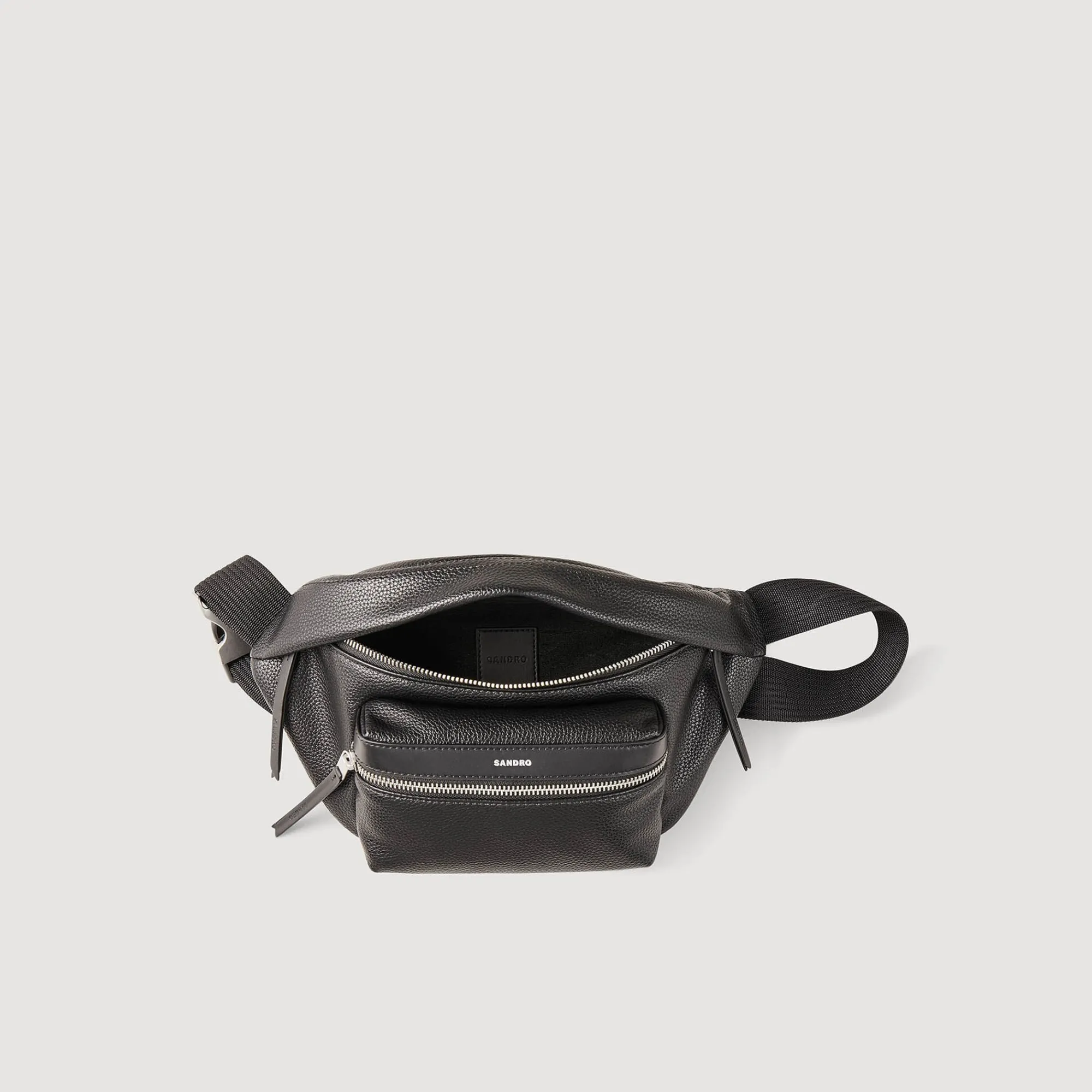 Mini Sacs*SANDRO Sac Banane En Toile Enduite Noir