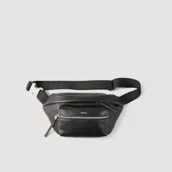 Mini Sacs*SANDRO Sac Banane En Toile Enduite Noir