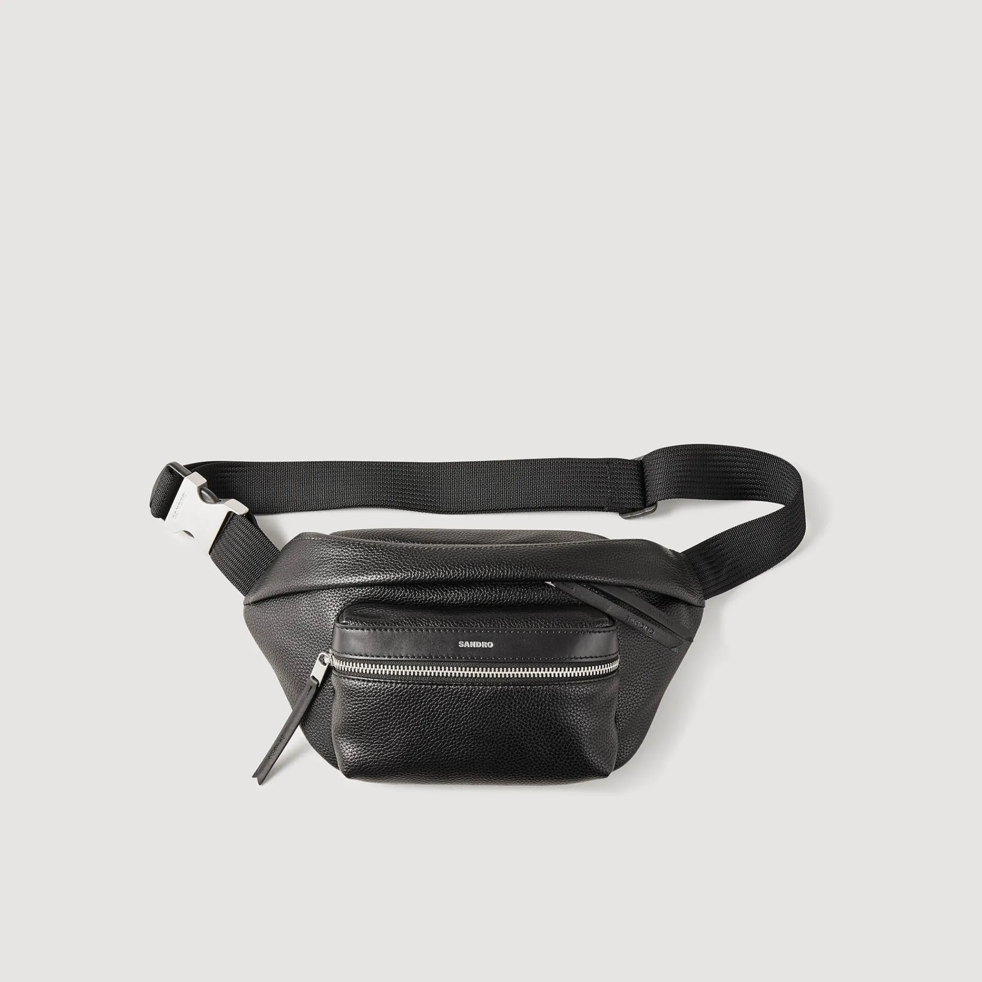 Mini Sacs*SANDRO Sac Banane En Toile Enduite Noir